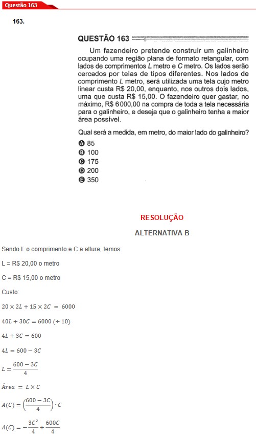 Questão 163 prova cinza Enem 2024