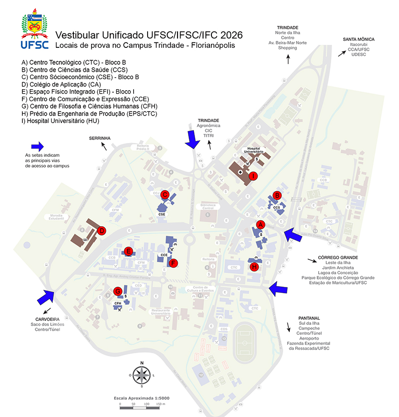 Mapa do campus da UFSC